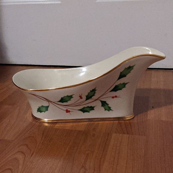 Lenox Other - Lenox Holiday Wine caddy Bottle holder holly pattern Christmas retired ?
